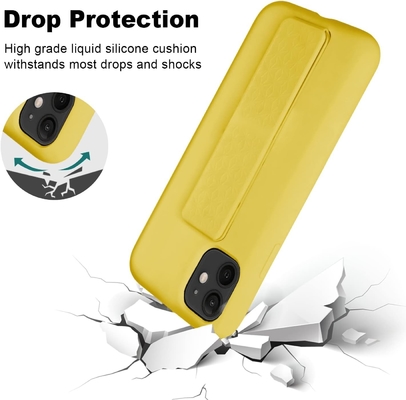 Cassa Kickstand in silicone Compatibile con la custodia dell'iPhone 11 (6,1 pollici) Stand verticale e orizzontale Strappa a mano Kickstand in metallo