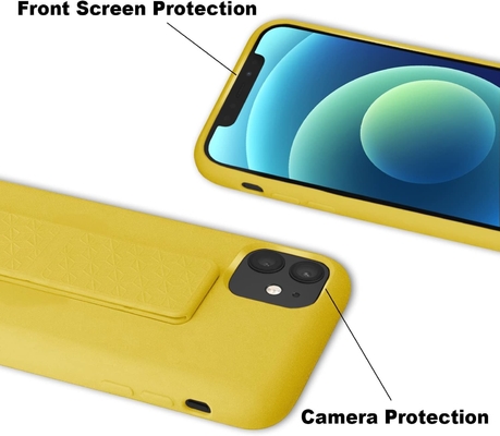Cassa Kickstand in silicone Compatibile con la custodia dell'iPhone 11 (6,1 pollici) Stand verticale e orizzontale Strappa a mano Kickstand in metallo