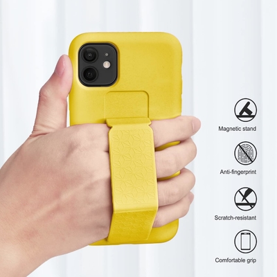 Cassa Kickstand in silicone Compatibile con la custodia dell'iPhone 11 (6,1 pollici) Stand verticale e orizzontale Strappa a mano Kickstand in metallo