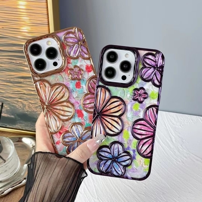 iPhone 12 Pro Max Case 6.7 Inch,Clear 3D Flower Phone Case for Women Girls Luxury Plating Floral Case Cover Estetico