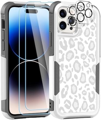 [5 in 1 per iphone 15 Plus Cassa, con 2 pacchetti di screen protector + 2 pacchetti di camera protector obiettivo, Heavy-Duty resistente robusto
