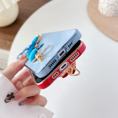 per iPhone 12 Pro Max Case,Cute Plating Love Heart Wrist Strap Chain Bracelet Soft Compatibile con