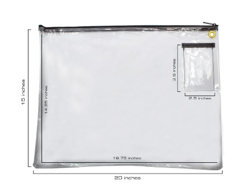 Interoffice Transit Clear Mailbag La borsa di posta trasparente è ideale per lettere, posta di dimensioni legali, file, rapporti e altro ancora