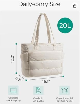 BAGSMART Women's Handbag, Lightweight and Fluffy Handbag, Multi-compartment Woven Shoulder Bag Handbag, Suitable for Travel, Work and Gym Use