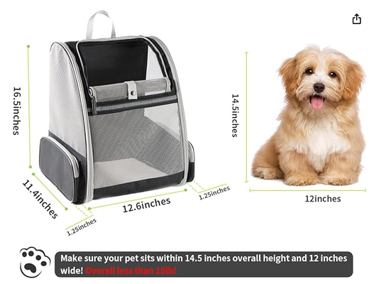 Lo zaino per animali domestici con tende, adatto a cani e gatti piccoli, è dotato di ventilazione, cintura di sicurezza, supporto, pieghevole, è progettato per viaggi, escursioni,