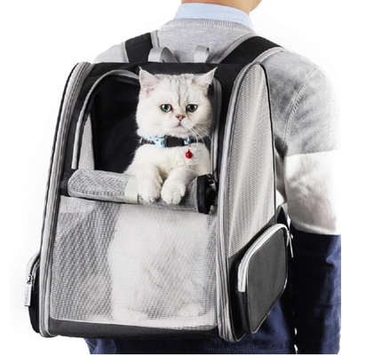 Lo zaino per animali domestici con tende, adatto a cani e gatti piccoli, è dotato di ventilazione, cintura di sicurezza, supporto, pieghevole, è progettato per viaggi, escursioni,