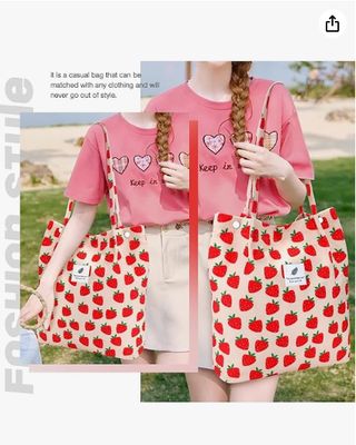 Borsa Tote Donna Ragazze, Grande Capacità in Velluto a Coste Riutilizzabile per la Spesa con Interno