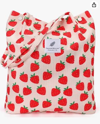 Borsa Tote Donna Ragazze, Grande Capacità in Velluto a Coste Riutilizzabile per la Spesa con Interno