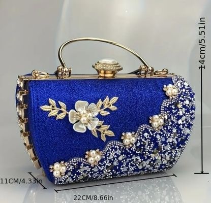 New Elegant Rhinestone Bead Decor Dinner Bag, Party, Wedding Women's Evening Handbag, Vintage Style Small Prom Bag