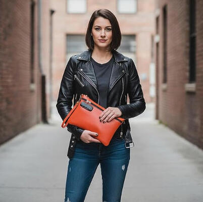 Borsa antiodore in cuoio PU con lucchetto combinato Borsa cosmetica con maniglia Borsa di denaro per il viaggio, borsa bancaria con cerniera.
