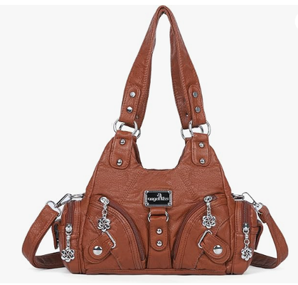 Borse per donne Piccole borse da spalla da vagabondo Borsa da cuoio multi-tasca con cerniera