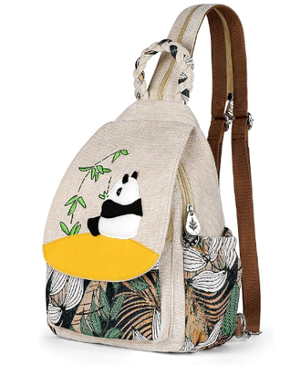 Borsa da donna convertibile, borsa artigianale artigianale, bellissima tela Premium Backpack casual mini per donne (due uve)