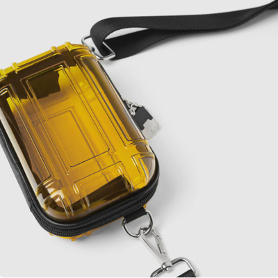 Mini sacchetto trasparente per il trucco da viaggio, sacchetto da 7 pollici con una sola spalla, sacchetto crossbody da viaggio, sacchetto di stoccaggio PC a guscio rigido, piccolo sacchetto quadrato per l'aviazione