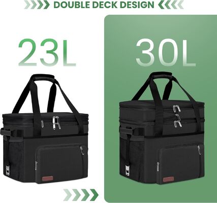 Borsa Termica Doppio Scomparto - 60 Lattine Impermeabile Isolato Portatile Morbido Pranzo Cooler, Extra Large Espandibile Ghiacciaia Cooler per Spiaggia, Picnic, Campeggio, Shopping