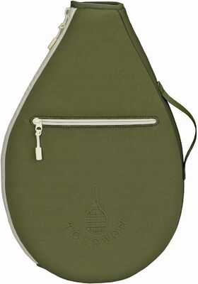 Custodia protettiva imbottita in neoprene per racchetta da tennis con tasca | Design a manica morbida, 2 scomparti, adatta per racchette da tennis, squash, badminton, trasporto a spalla singola o a tracolla