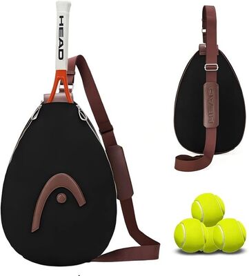 HEAD Racket Bag per Tennis Pickleball Badminton, Nero. Sling impermeabile, poliestere e PU, regolabile, porta 1-2 racchette, per pratiche in campo, giochi di fine settimana e portabagagli giornalieri