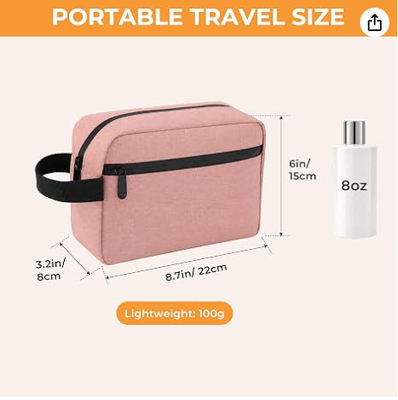 Borsa da toeletta da viaggio per uomo e donna, organizer per trucchi da appendere, rosa | Borsa da toeletta impermeabile per articoli da toeletta, accessori, kit da barba e organizer per cosmetici da appendere, per viaggi, bagno, regalo