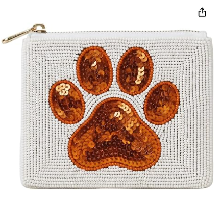 Portamonete con perline e cerniera, custodia per monete, portafoglio softball | Lavorazione artigianale con perline, organizer compatto, porta contanti, porta carte, trousse per trucchi, accessorio da regalo, per il trasporto quotidiano