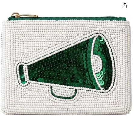 Portamonete con perline e cerniera, custodia per monete, portafoglio softball | Lavorazione artigianale con perline, organizer compatto, porta contanti, porta carte, trousse per trucchi, accessorio da regalo, per il trasporto quotidiano