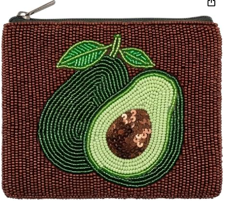 Portamonete con perline e cerniera, porta spiccioli, ciliegia | Lavorazione a mano con perline, organizer compatto, porta contanti, porta carte, pochette per trucchi, accessorio da regalo, per tutti i giorni