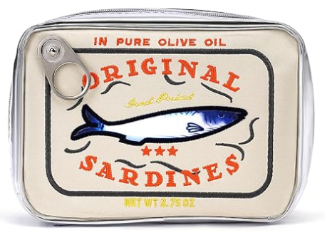 Borsa per cosmetici con sardine in scatola Cessfle, borsa per cosmetici divertente a forma di scatoletta di sardine, astuccio creativo e carino per matite Kawaii, pochette per trucco Coquette per donne
