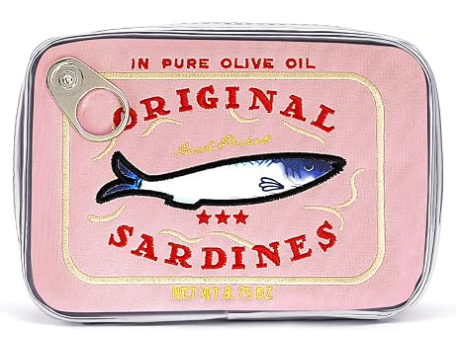 Borsa per cosmetici con sardine in scatola Cessfle, borsa per cosmetici divertente a forma di scatoletta di sardine, astuccio creativo e carino per matite Kawaii, pochette per trucco Coquette per donne