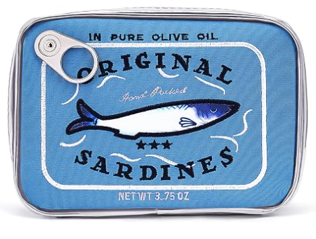 Borsa per cosmetici con sardine in scatola Cessfle, borsa per cosmetici divertente a forma di scatoletta di sardine, astuccio creativo e carino per matite Kawaii, pochette per trucco Coquette per donne