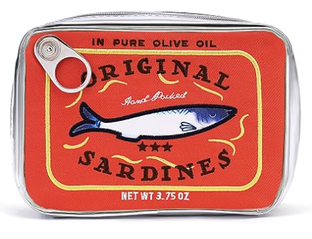 Borsa per cosmetici con sardine in scatola Cessfle, borsa per cosmetici divertente a forma di scatoletta di sardine, astuccio creativo e carino per matite Kawaii, pochette per trucco Coquette per donne