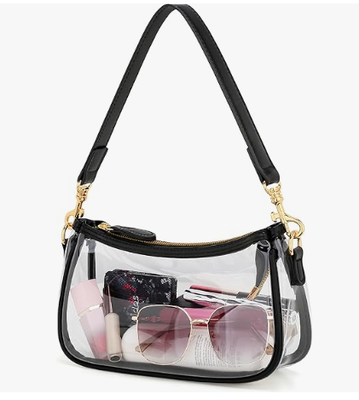 Piccola borsa nera per donne, carina mini borsa spalla chiusa con cerniera.