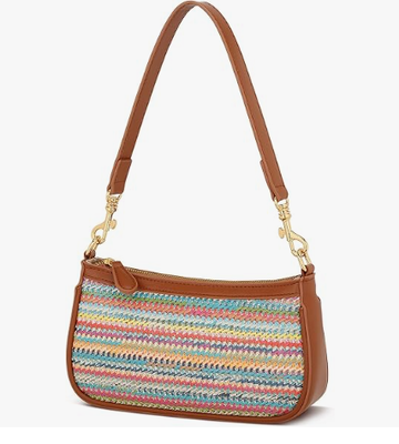Piccola borsa nera per donne, carina mini borsa spalla chiusa con cerniera.