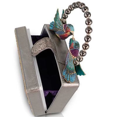 Flutter Heart Top Handle Handbag Coin Purse Key ring e facile apertura del grilletto gancio Monete con perline piccole borse