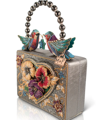 Flutter Heart Top Handle Handbag Coin Purse Key ring e facile apertura del grilletto gancio Monete con perline piccole borse