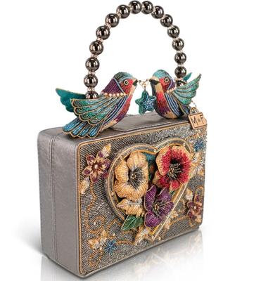 Flutter Heart Top Handle Handbag Coin Purse Key ring e facile apertura del grilletto gancio Monete con perline piccole borse