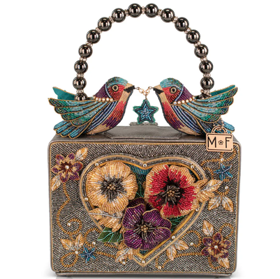 Flutter Heart Top Handle Handbag Coin Purse Key ring e facile apertura del grilletto gancio Monete con perline piccole borse