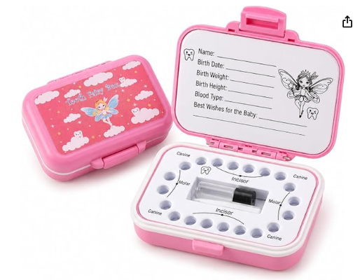 Scatola della Fatina dei Denti e Custodia per Denti da Latte per Bambini - Materiale Naturale di Paglia di Grano e PP, Rivestimento in EVA Facile da Scrivere