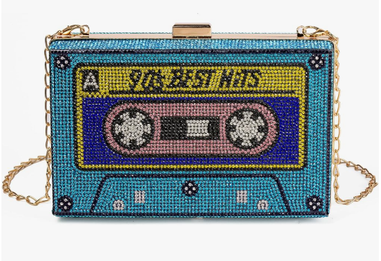 Donna Retro Crossbody Borsa Strass Fun Unico Borse di serata di frizione per donne