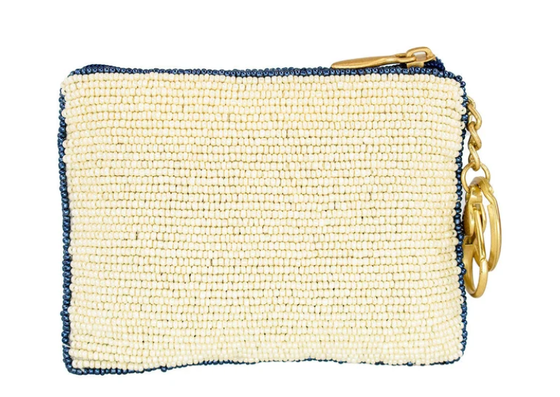 Portafoglio a monete Hooked Up Borsa per monete accattivante a forma di farfalla con audaci motivi floreali di perline, divertente nappa portachiavi e chiusura a zip, perfetta per piccoli oggetti essenziali