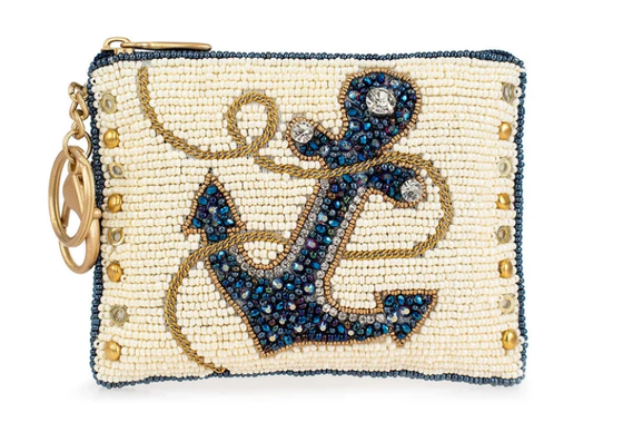 Portafoglio a monete Hooked Up Borsa per monete accattivante a forma di farfalla con audaci motivi floreali di perline, divertente nappa portachiavi e chiusura a zip, perfetta per piccoli oggetti essenziali