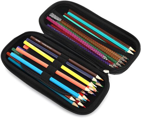 EVA Pencil Case Polyester resistente e PU Leather Construction con rivestimento di tessuto morbido e più compartimenti interni