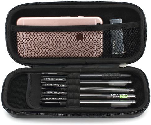 EVA Pencil Case Polyester resistente e PU Leather Construction con rivestimento di tessuto morbido e più compartimenti interni