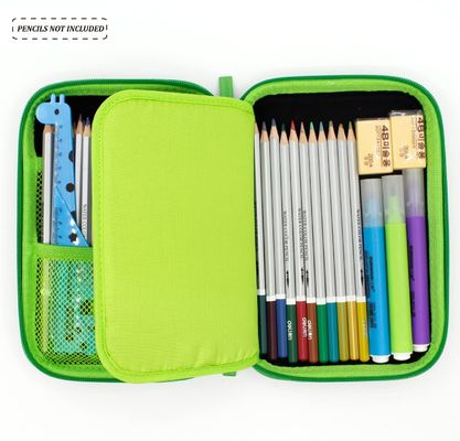 Rivestimento verde fluorescente del tessuto di capacità di EVA Stylish Pencil Case Big