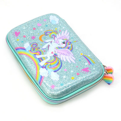 Astuccio per le matite duro di cuoio dell'unità di elaborazione EVA Pencil Box 600D dello zecchino con la chiusura lampo