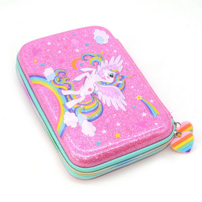 Astuccio per le matite duro di cuoio dell'unità di elaborazione EVA Pencil Box 600D dello zecchino con la chiusura lampo