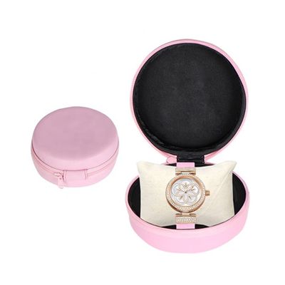 Pink Spandex PU Hard EVA Luxury Watch Travel Case For Men Women