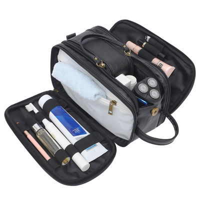 Vendite calde Maschi Toiletry Kits impermeabile PU Materiale di cuoio Viaggio borsa a cerniera