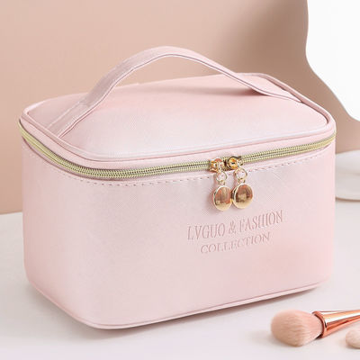Borsa cosmetica di cuoio di viaggio dell'unità di elaborazione del ODM con il rivestimento di Multispandex