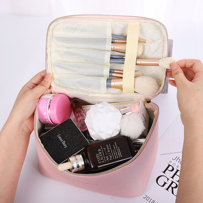 Borsa cosmetica di cuoio di viaggio dell'unità di elaborazione del ODM con il rivestimento di Multispandex