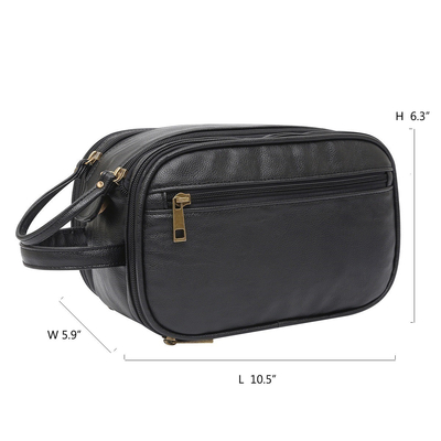 Viaggio impermeabile Mesh Bags di colori dell'unità di elaborazione dell'articolo da toeletta della borsa di cuoio nera del lavaggio