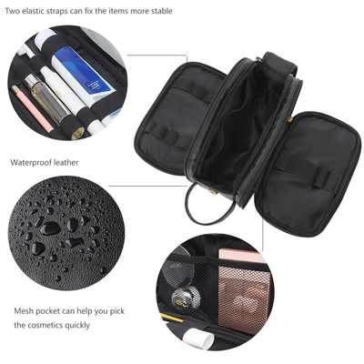 Viaggio impermeabile Mesh Bags di colori dell'unità di elaborazione dell'articolo da toeletta della borsa di cuoio nera del lavaggio