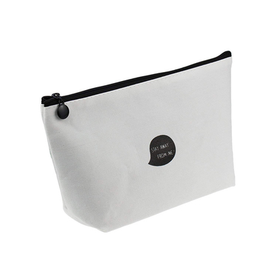 Borsa cosmetica di trucco della tela del cotone dell'articolo da toeletta della borsa lavabile del lavaggio con la chiusura lampo